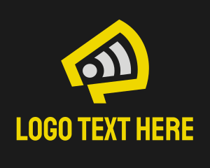 Express-server - Yellow Megaphone Broadcast logo design