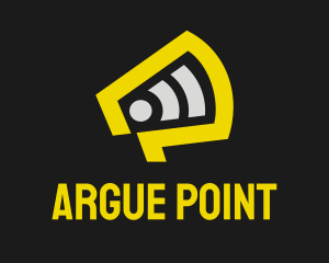 Debate - Yellow Megaphone Broadcast logo design