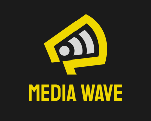 Broadcast - Yellow Megaphone Broadcast logo design
