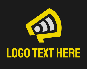 Speaker - Yellow Megaphone Broadcast logo design