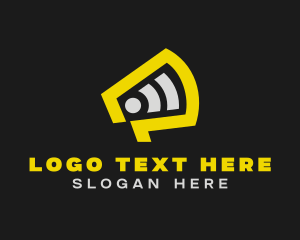 Podcast - Yellow Megaphone Broadcast logo design