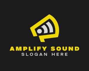 Megaphone - Yellow Megaphone Broadcast logo design