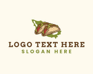 Map - Mexican Taco Snack logo design