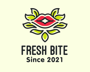 Mouth - Lips Mouth Leaf Makeup logo design