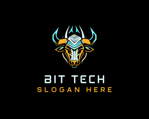 Tech Bull Horn logo design