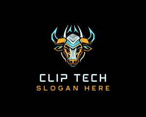 Tech Bull Horn logo design