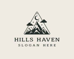 Evening Mountain Camping logo design