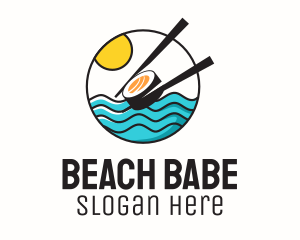 Sushi Beach Summer logo design