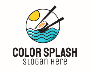 Sushi Beach Summer logo design