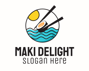 Maki - Sushi Beach Summer logo design