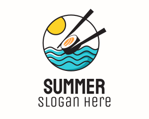 Sushi Beach Summer logo design