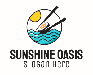 Sushi Beach Summer logo design