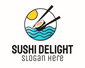 Sushi Beach Summer logo design