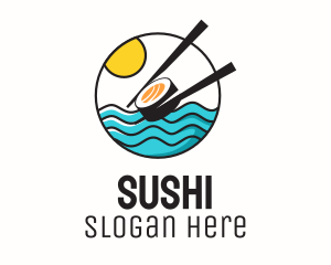 Sushi Beach Summer logo design