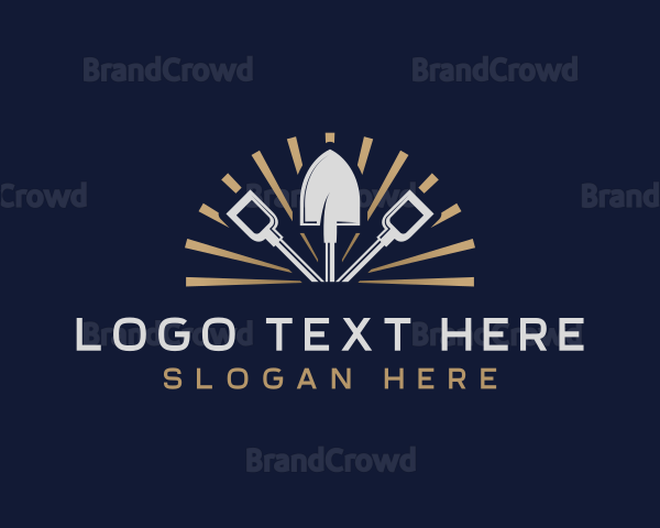 Shovel Landscaping Construction Logo