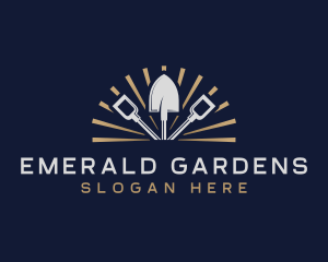 Shovel Landscaping Construction logo design