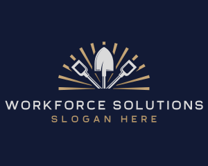 Labor - Shovel Landscaping Construction logo design