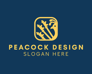 Peacock - Peacock Tail Key logo design