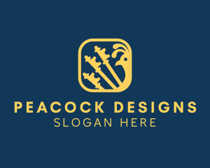 Peacock - Peacock Tail Key logo design