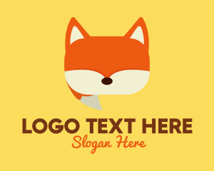 Speech Bubble - Orange Fox Chat logo design