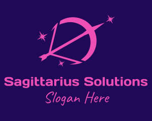 Sagittarius - Zodiac Bow and Arrow logo design