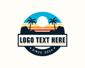 Mountains - Beach Island Traveler logo design