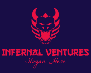 Satan - Red Oni Mask logo design
