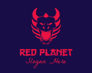 Red Oni Mask logo design