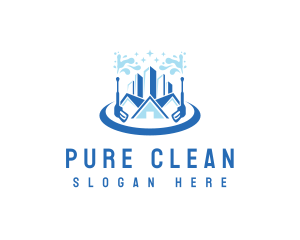 Pressure Washing Home Cleaning logo design