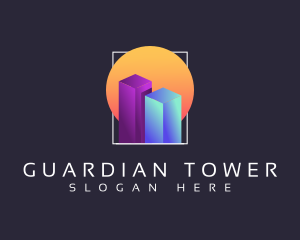 Gradient Building Towers logo design