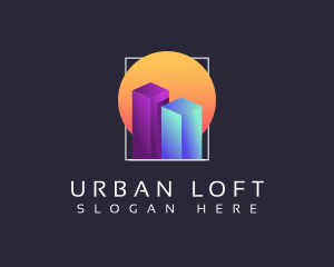 Loft - Gradient Building Towers logo design