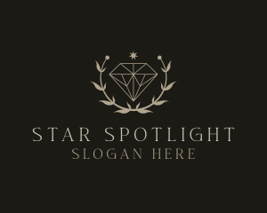 Leaf Diamond Jewelry logo design