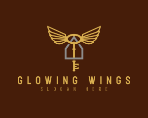 Wings House Key logo design