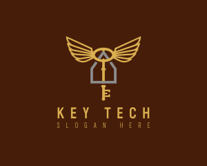 Wings House Key logo design