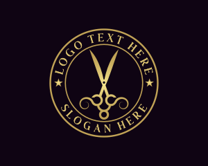 Upscale - Luxury Styling Scissors logo design