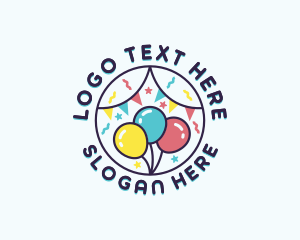 Party Flag - Party Balloon Celebration logo design