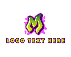 Typography - Street Art Graffiti Letter M logo design