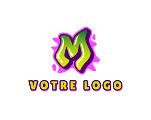 Vlogger - Street Art Graffiti Letter M logo design