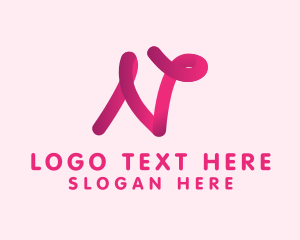 Cosmetic Vlog - 3D Feminine Letter N logo design