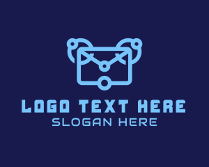 Mail - Blue Digital Email logo design