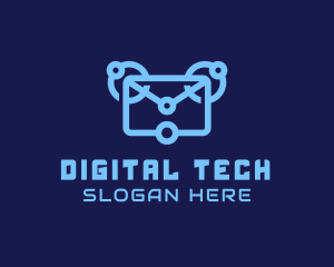 Blue Digital Email  logo design