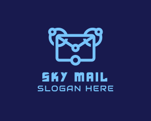 Blue Digital Email  logo design