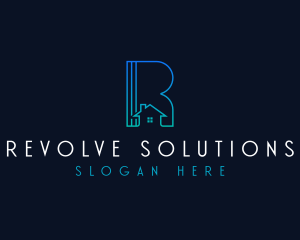 House Real Estate Letter R logo design