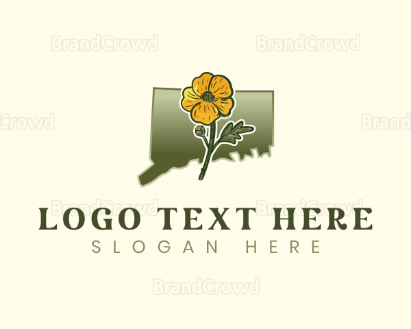 Connecticut Buttercup Flower Logo