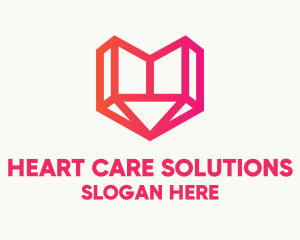 Geometric Gradient Heart logo design