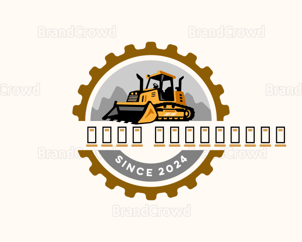 Bulldozer Heavy Equipment Logo