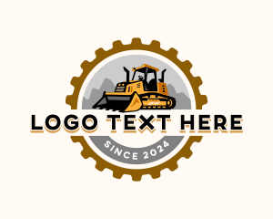 Construction - Bulldozer Heavy Equipment logo design