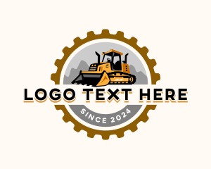 Miner - Bulldozer Heavy Equipment logo design