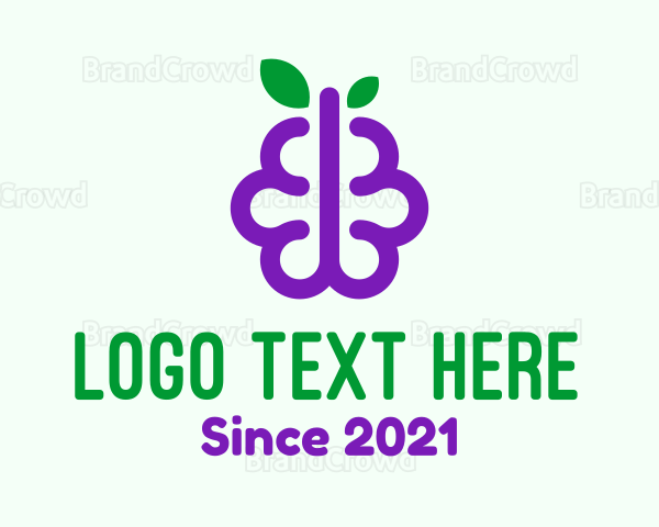 Grapes Berry Fruit Brain Logo