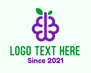 Intelligence - Grapes Berry Fruit Brain logo design